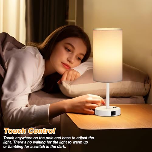 17.4" Bedside Lamp for Bedroom
