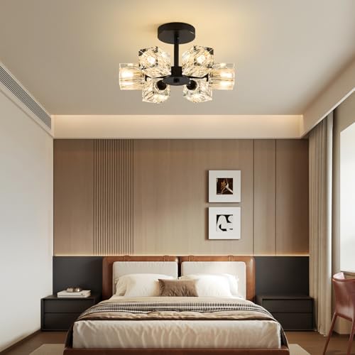 K9 Crystal Semi Flush Ceiling