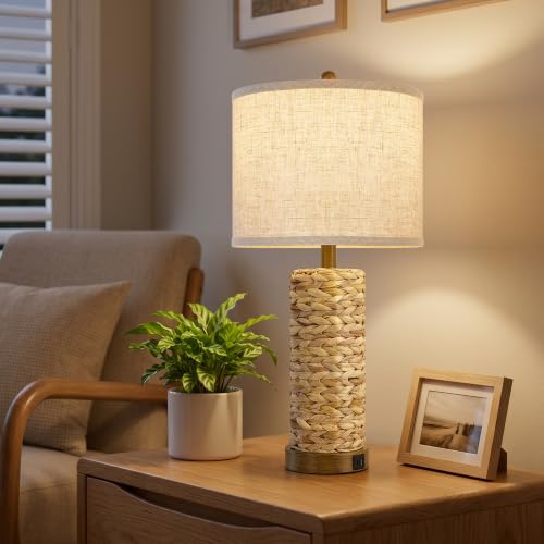 Rattan Table Lamps Set of 2