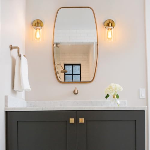 Metal Sconces Wall Lighting with Clear Glass Shade (2 Count)