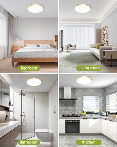 1PACK Flush Mount LED Ceiling Light Fixture Golden