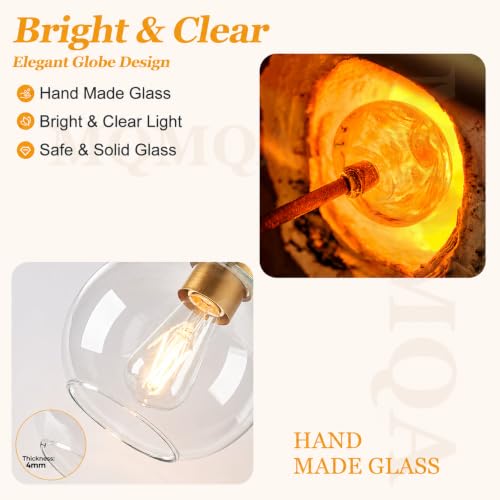 2 Pack Gold Globe Pendant Lights (2 Count)