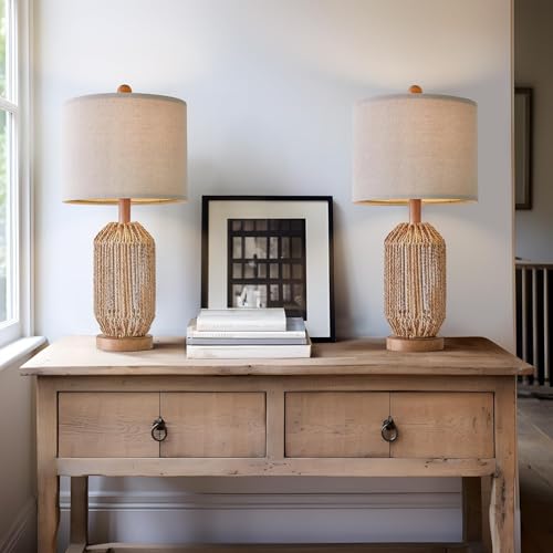 21" Boho Table Lamps Set of 2 for Living Room (2 Count)