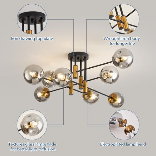 8 Light Sputnik Ceiling Light Fixture