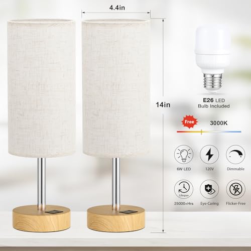 Bedside Table Lamp Set of 2 (2 Count)