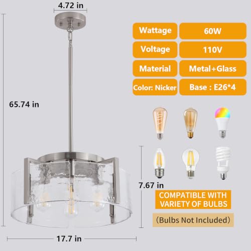 Nickel Chandeliers for Dining Room
