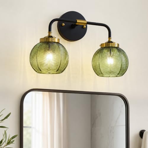 2 Light Bathroom Vanity Light (Black/Gold / 2-Light)