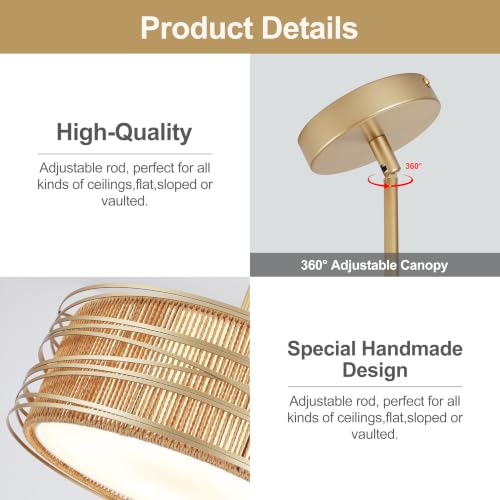 19.7" Rattan Chandelier 5