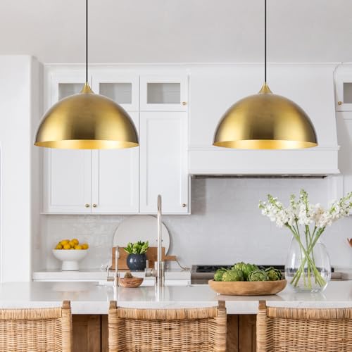 Gold Pendant Lights Kitchen Island 2 Pack