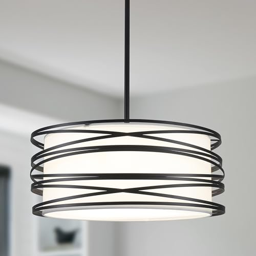 15.7'' Black Drum Chandelier for Dining Room 3