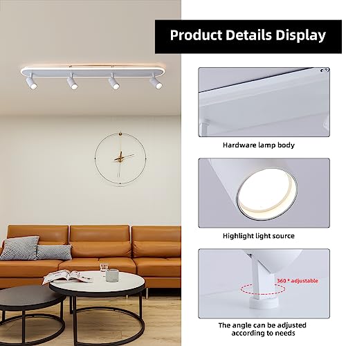 Modern LED Ceiling Light with 4 Spotlights