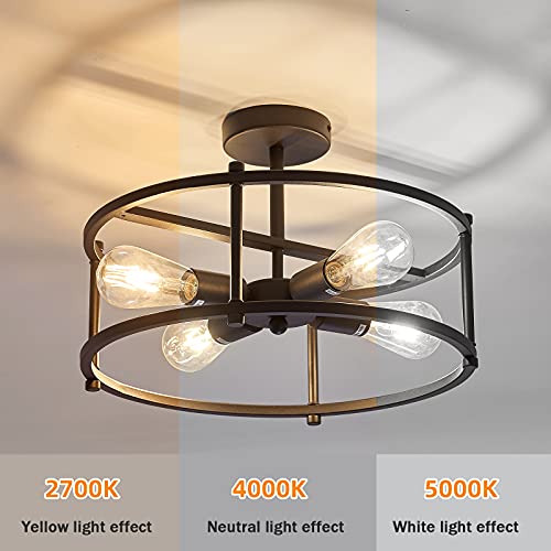 Industrial Semi Flush Mount Ceiling Light