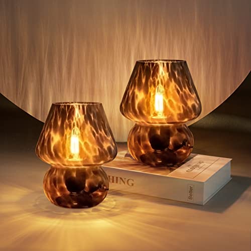 Mushroom Lamp Small Vintage Table Lamp for Bedroom Set of 2 (2 Count)
