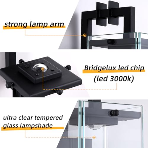 Modern Black Patio Wall light Fixture LED Warm 3000K Triac Dimmable