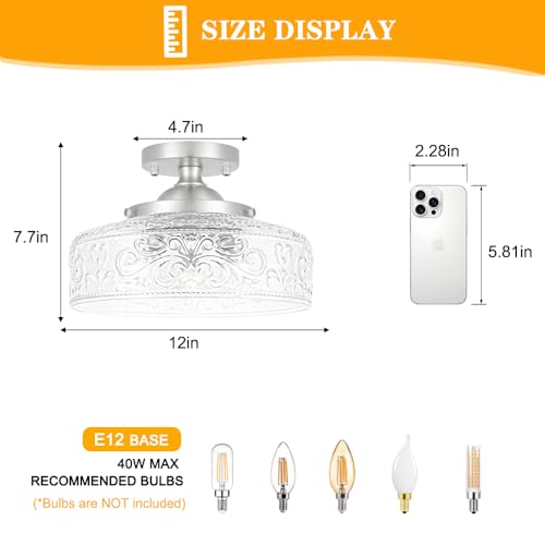 Brushed Nickel Semi Flush Mount Ceiling Light