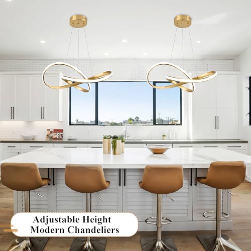20" Gold Modern led Chandelier for Living Room