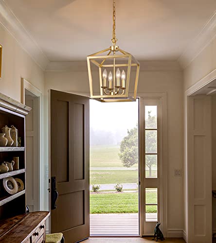 Gold Lantern Chandelier Hanging Pendant Light Fixture 4