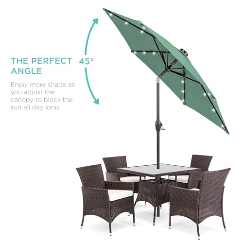 7.5ft Solar Umbrella LED Lighted Patio Umbrella