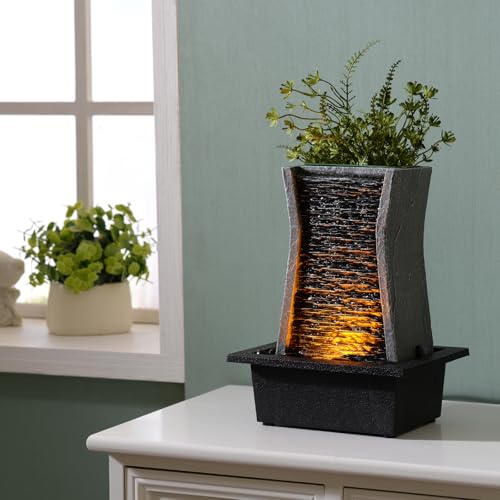 Tabletop Water Fountain with LED Lights