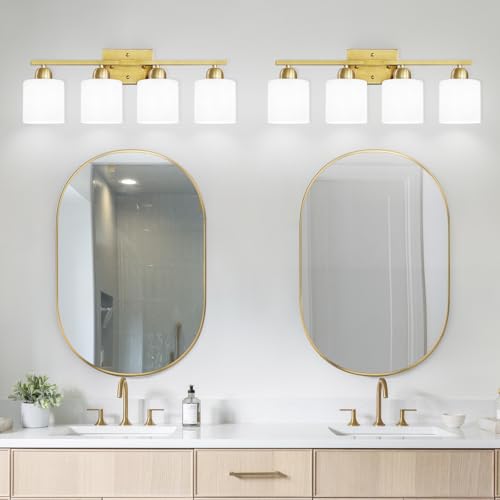 4 Light Gold Light Fixture Bathroom