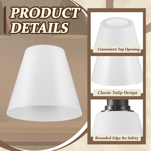 4 Pcs White Cone Industrial Replacement Lamp Shades (4 Count)