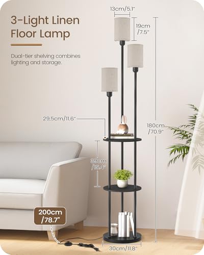 Floor Lamp with Shelves