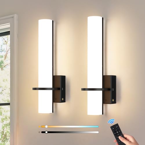 Black Battery Operated Wall Sconces Set of 2 (2 Count)