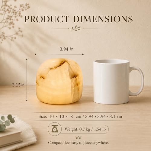 Natural Marble Lamp Cordless Touch Control Night Light 3