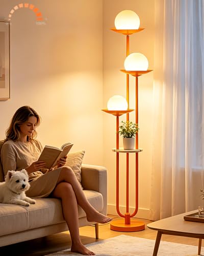 63IN Globe Floor Lamp with Shelf 3 (3 Count)
