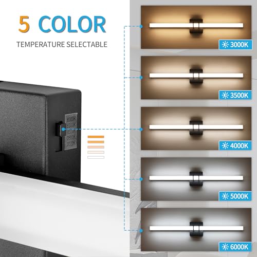 Modern Black and Brass Vanity Light Bar 32 Inch