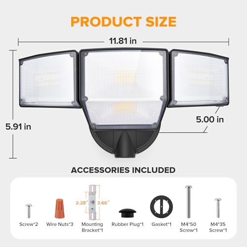 80W Dusk to Dawn Flood Lights Outdoor (2 Count)