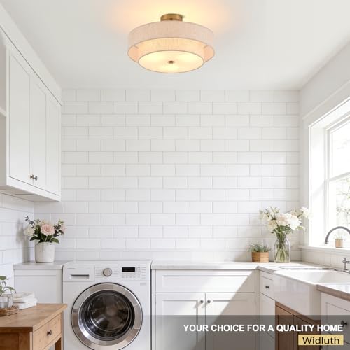 18" Gold Semi Flush Mount Ceiling Light