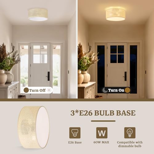 13Inch Boho Semi Flush Mount Ceiling Light