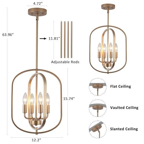 Gold Chandelier for Dining Room Light Fixture