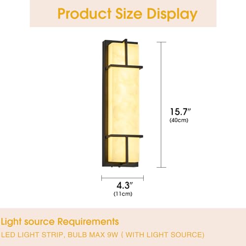 15.7inch Alabaster Wall Sconces Set of Two