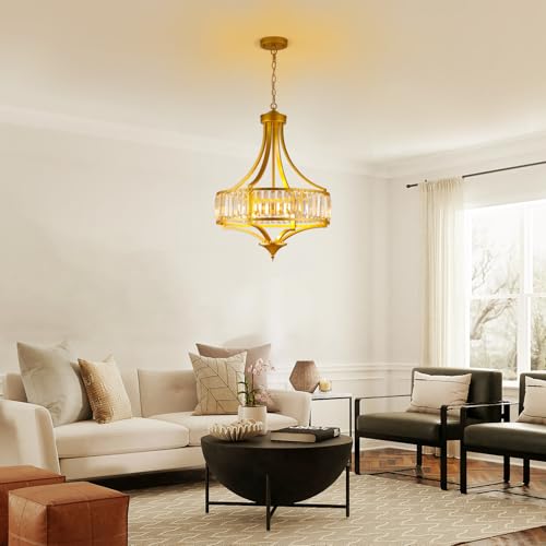 Modern Gold Crystal Chandelier