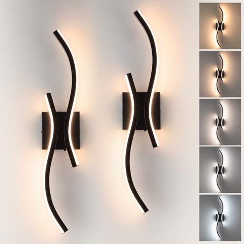 Black Modern Wall Sconce Set of 2