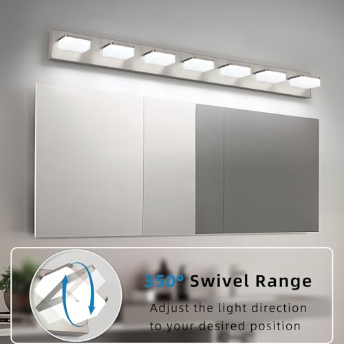 7 Light Bathroom Vanity Light Fixture Over Mirror