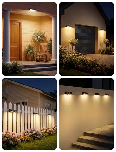 Solar Fence Lights Outdoor with Motion Sensor (8 Count)