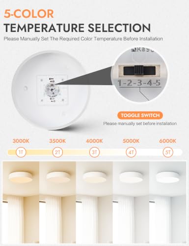 Dimmable Large White Flush Mount LED Ceiling Light Fixture (White / 15.74 inch)