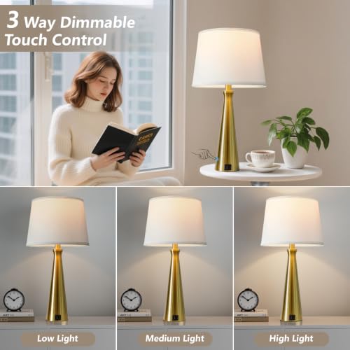 Modern Touch Lamps for Nightstand (2 Count)