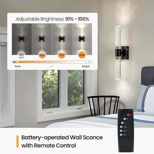 Battery Operated Wireless Wall Sconces Set of Two (2 Count)