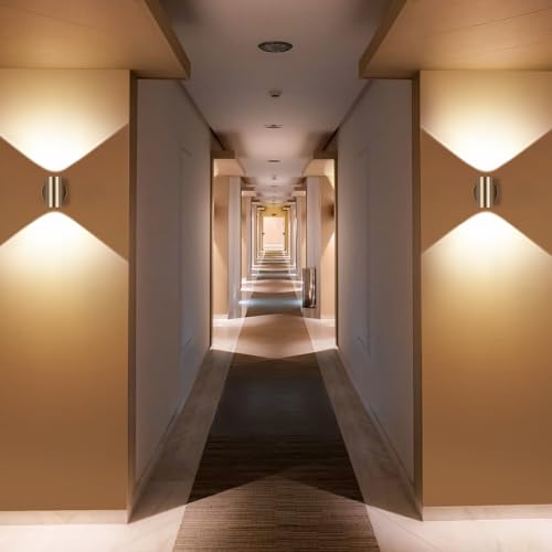Led Wall Decor Sconces Set of 2 Indoor Gold Light Up Down Hardwired (2 Count)
