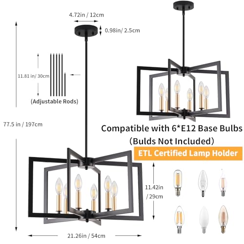 Black Chandelier (6 Count)