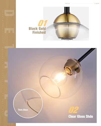 2 Pack Black and Gold Pendant Light Fixtures (2 Count)