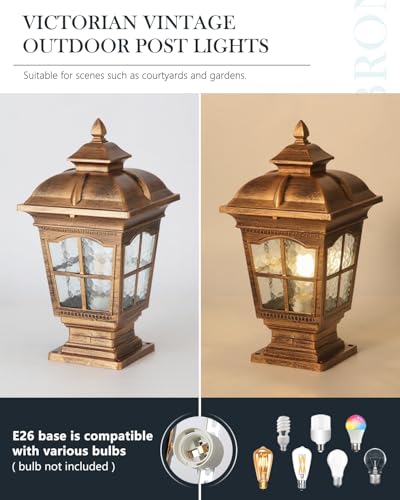 2 Packs Bronze Outdoor Post Light (2 Count)