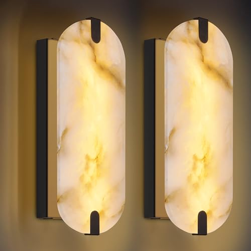 14.17in Alabaster Wall Sconces (2 Count)