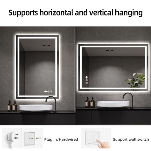 30" x 36" LED Lighted Bathroom Mirror with Lights
