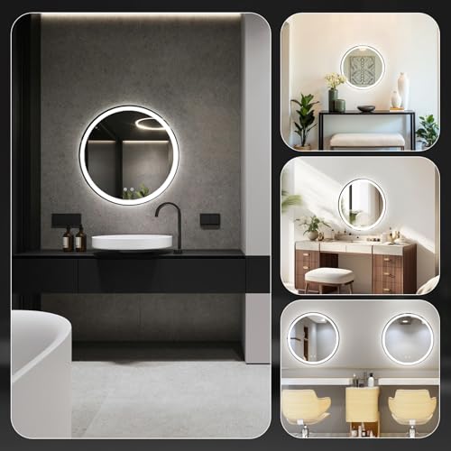 28 Inch Round LED Bathroom Mirror with Lights