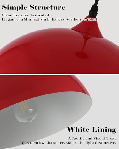 Red Pendant Lights Kitchen Island 2 Pack